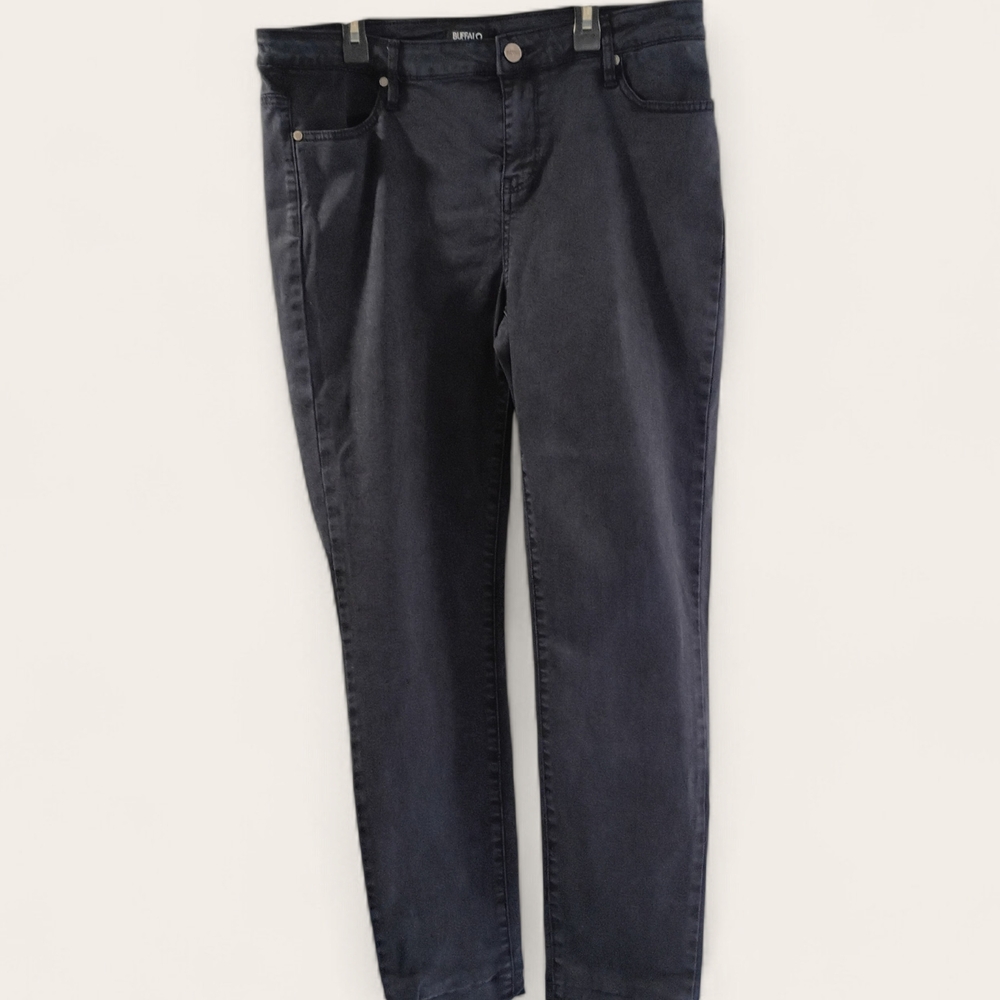 EUC‎ Size 12/32 BUFFALO DAVID BITTON Navy Mid-Rise Stretch Skinny Comfy Jeans - Picture 2 of 12